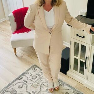 Alex Marie Light Beige Single-Button Suit